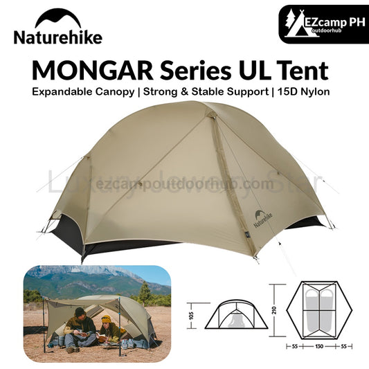 Naturehike MONGAR Series UL Tent Portable Ultralight 1 and 2 Person 15D Nylon Rainproof Expandable
