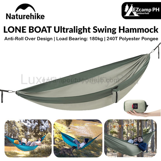 Naturehike LONE BOAT Ultralight Swing Hammock Series Upgraded 1 and 2 Person Adult & Children Tree
