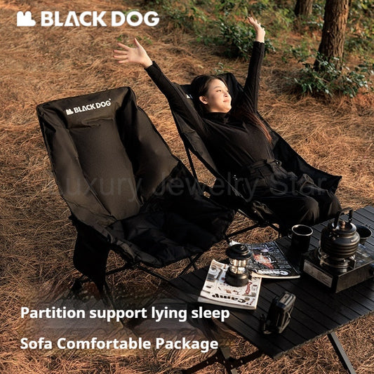 BLACKDOG Floating Moon Adjustable Recliner Folding Cotton Camping Lounge Moon Chair Carbon - image 2