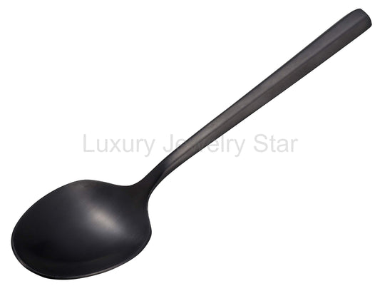 CAPTAIN STAG UW-2015/16 Hexagon Black Dessert Cutlery Portable Ultralight Spoon Fork - image 2
