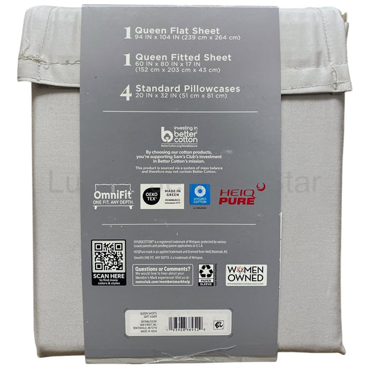 Member's Mark 500 Thread-Count Performance Sheet Set, 6 Piece, Queen - image 2