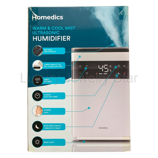 Homedics Warm and Cool Mist Ultrasonic Humidifier, 1.24 Gal. Top-Fill Tank - image 2