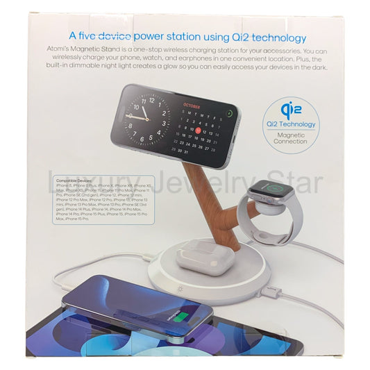 Atomi Qi2 Magnetic Wireless Charging Stand - Phone, Watch and Earbud Charging - image 2