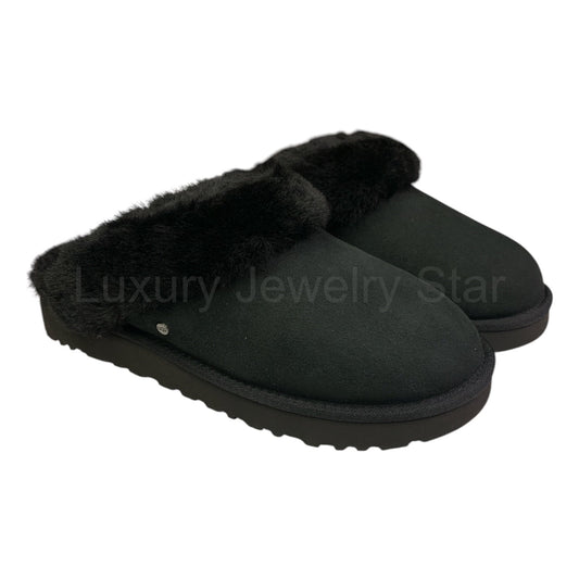 UGG Women's Indoor/Outdoor Sheepskin-Collared Suede Classic Slipper II