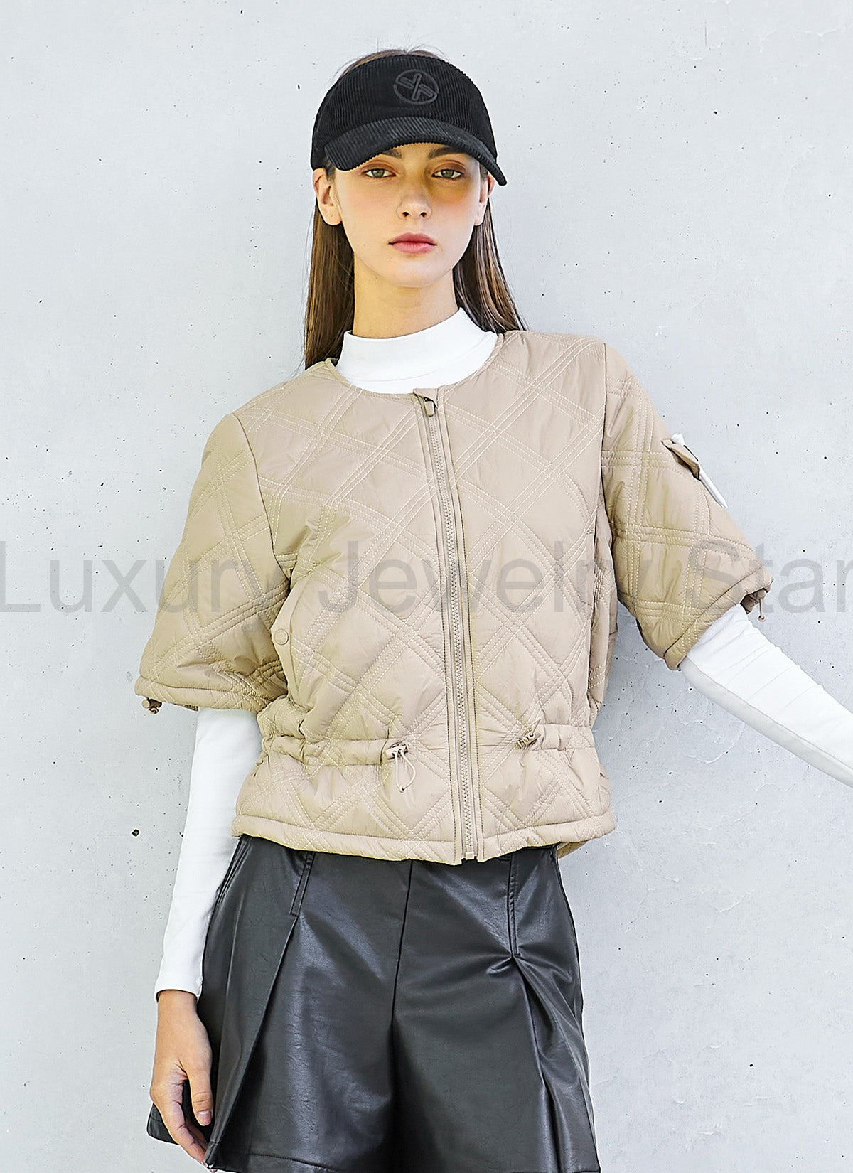 Quilted String Short-Sleeve Jumper - image 11