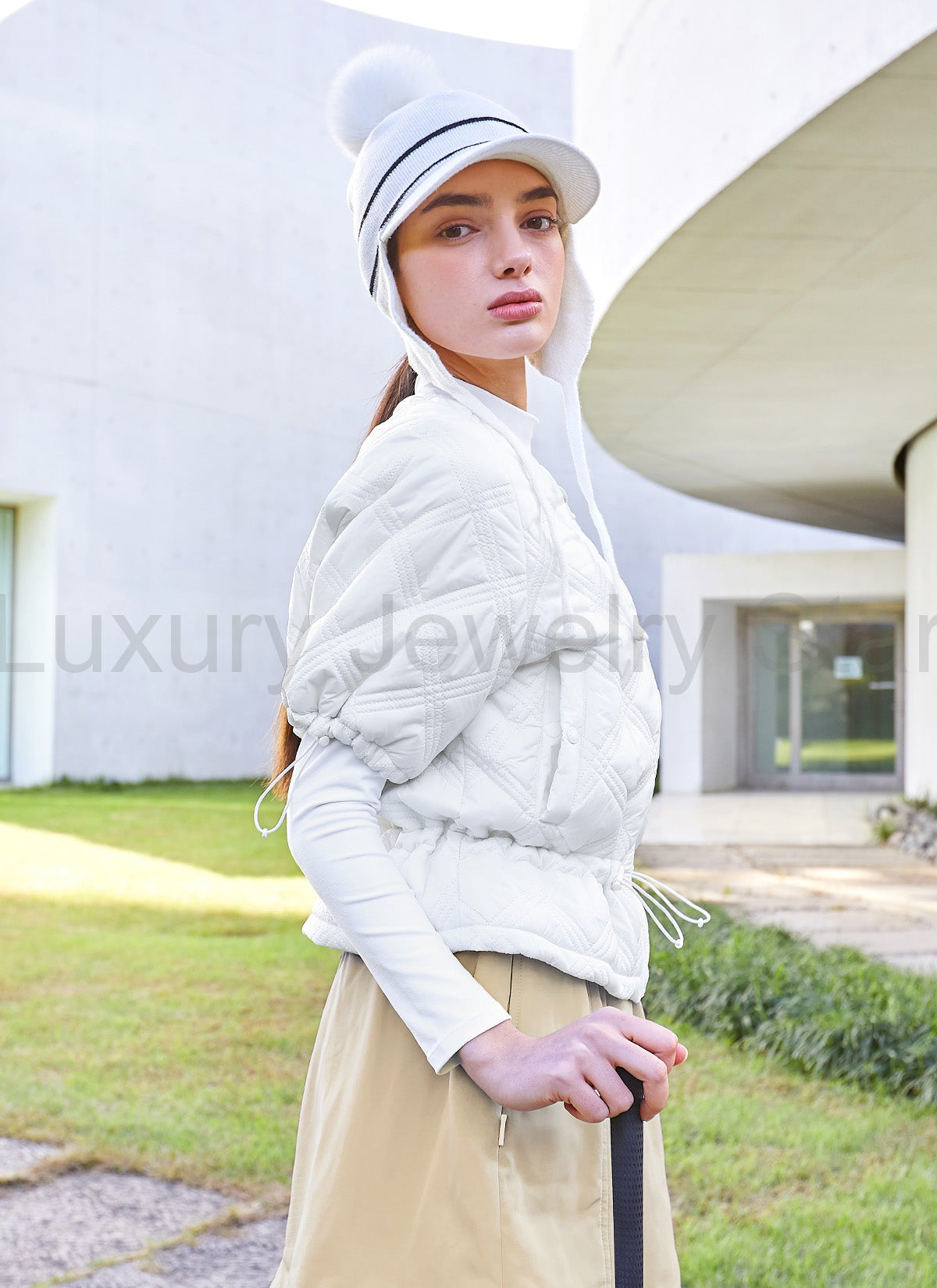 Quilted String Short-Sleeve Jumper - image 4
