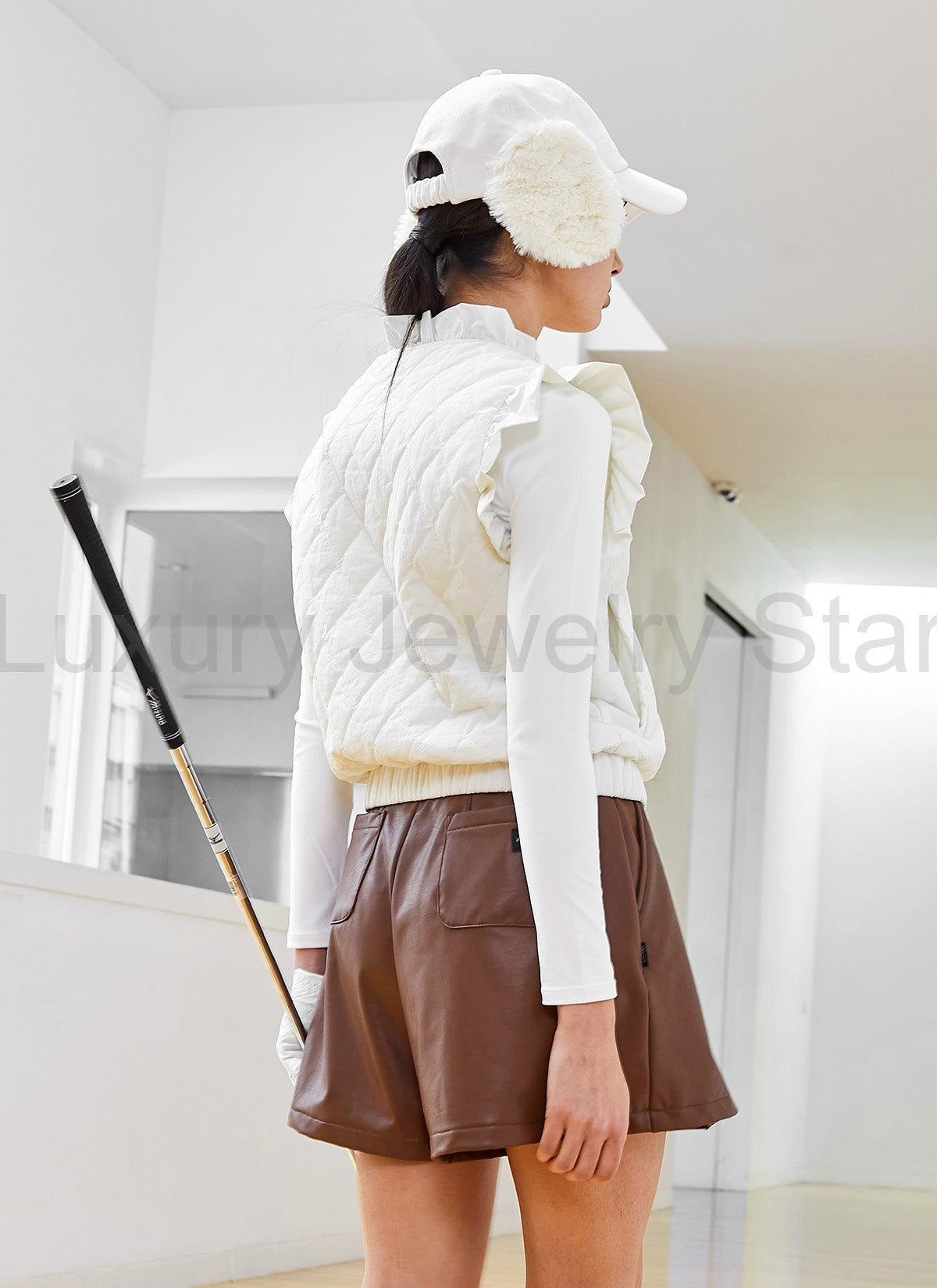 Quilted Ruffle-Trim Vest - image 4