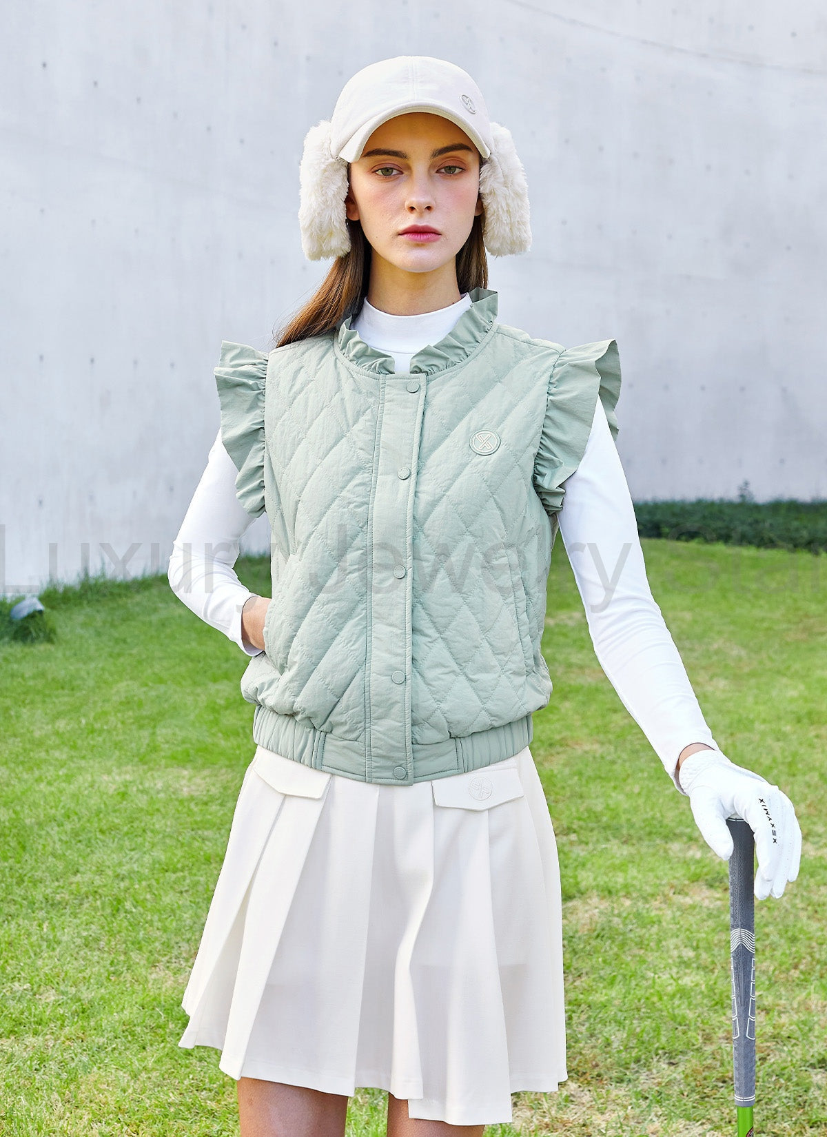Quilted Ruffle-Trim Vest - image 7