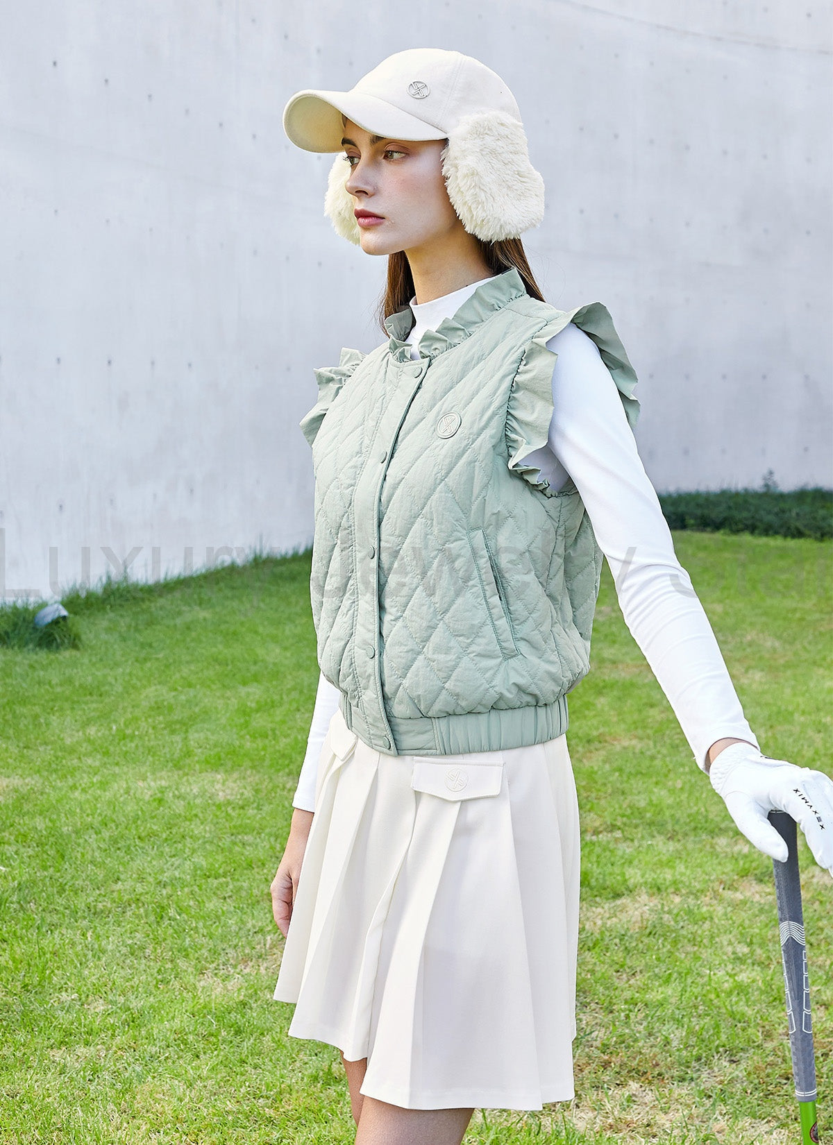 Quilted Ruffle-Trim Vest - image 8