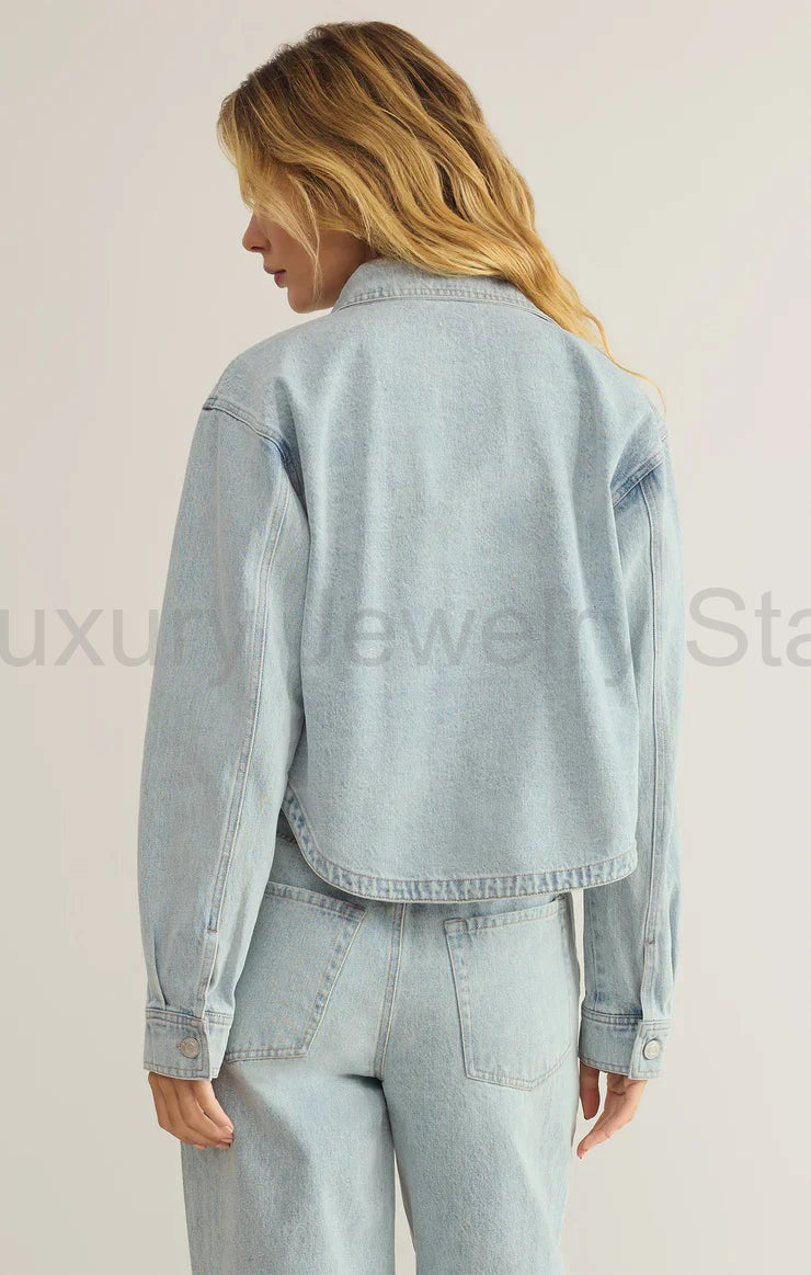 Z Supply All Day Cropped Denim Jacket - image 3