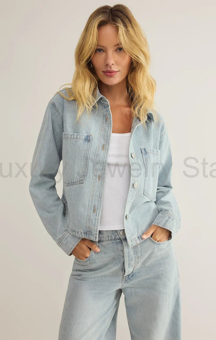 Z Supply All Day Cropped Denim Jacket - image 4