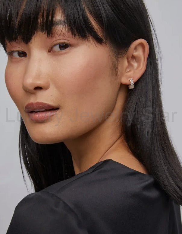 Cailin Crystal Huggie Earrings - image 2