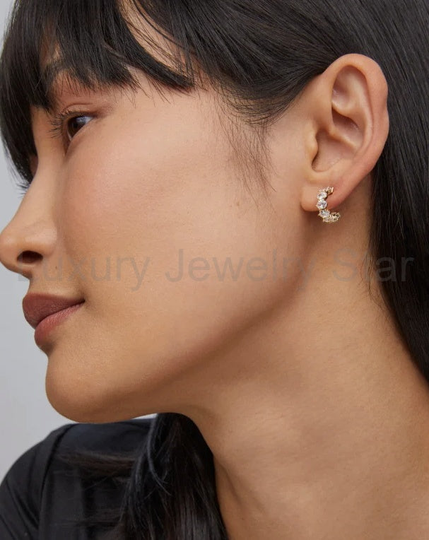 Cailin Crystal Huggie Earrings - image 3