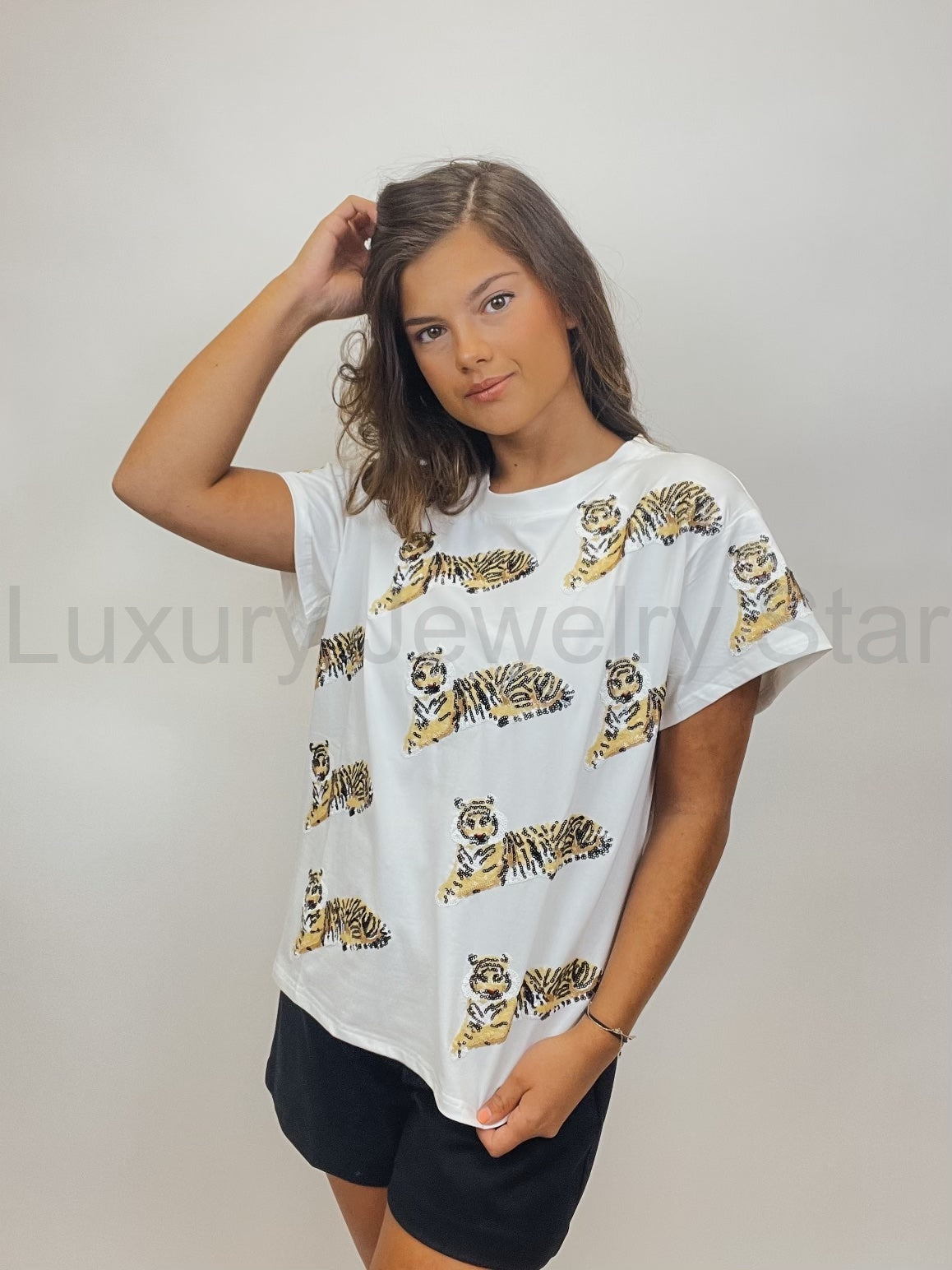 Queen of Sparkles Scattered Tiger Tee