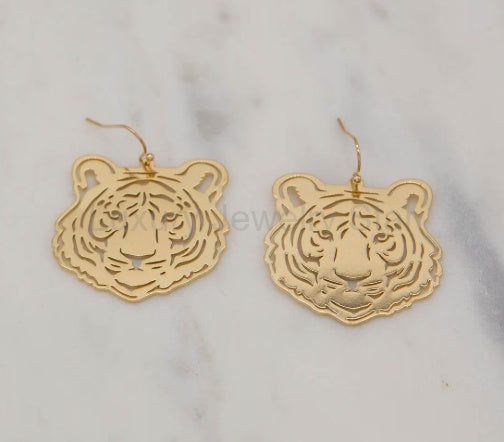Tiger Face Earrings