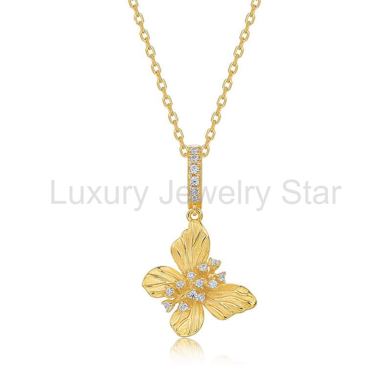 Textured Butterfly Pendant Necklace - image 5