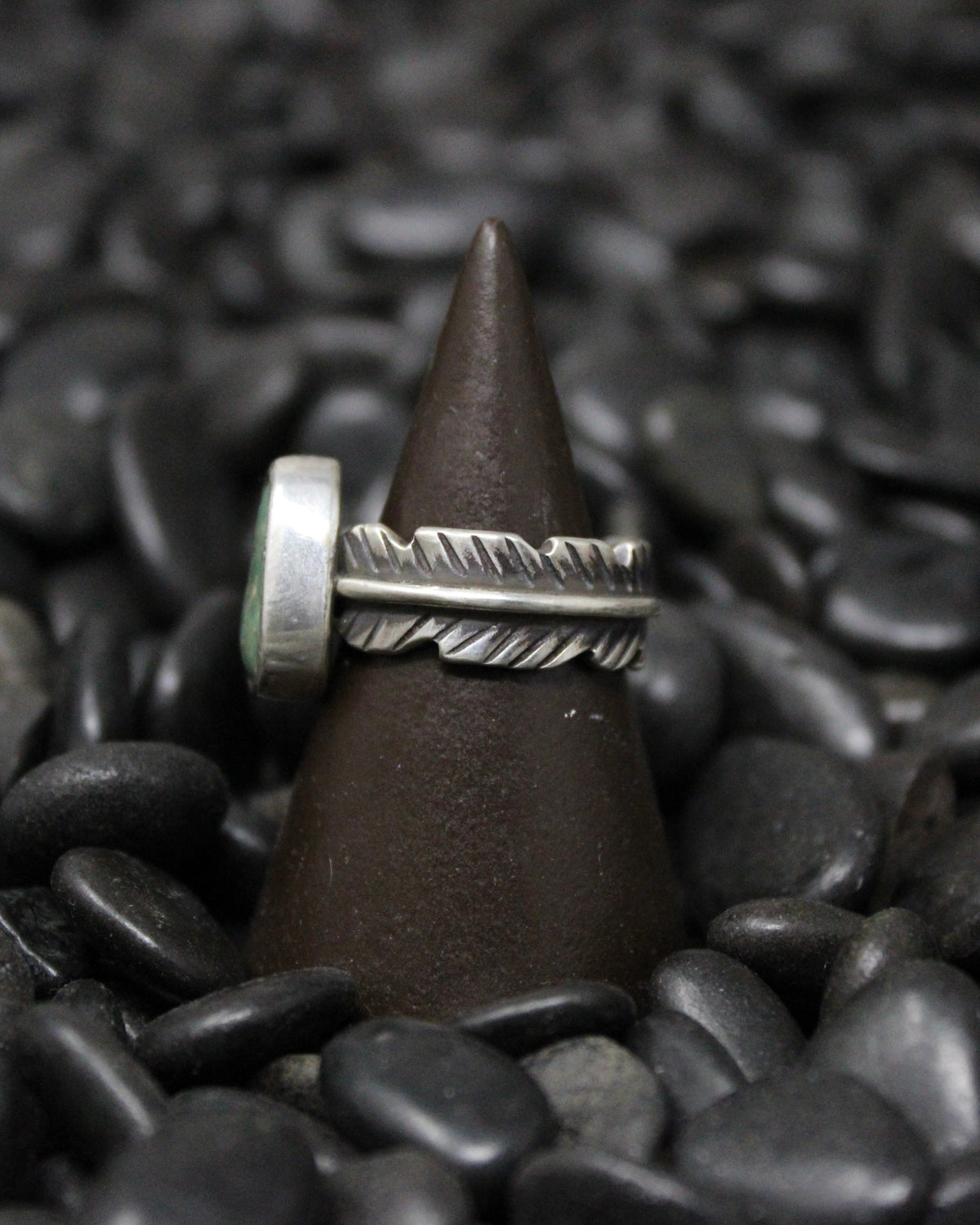 Turquoise Feather Ring size 7
