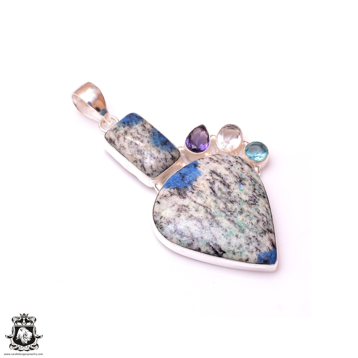 K2 Jasper Afghanite Azurite Pendant & 3MM Italian Chain P10083