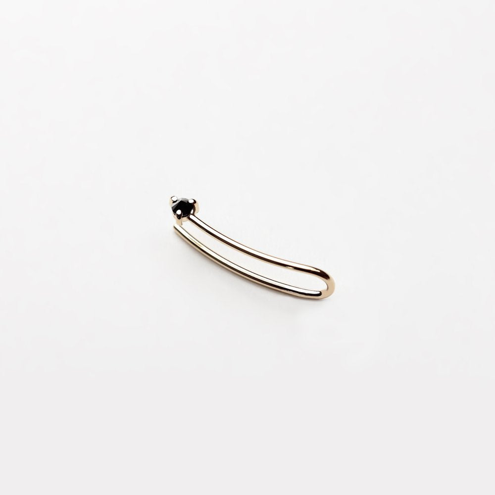 REVERSE BLACK DIAMOND LINE EARRING