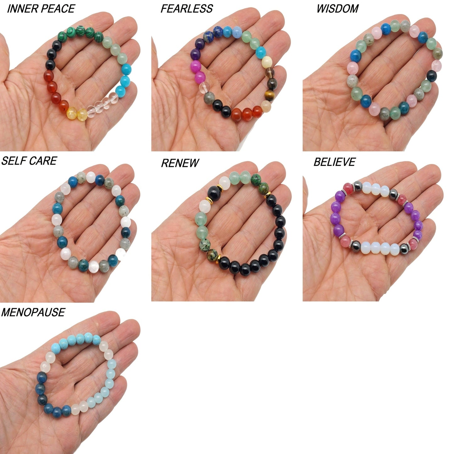 Intention Bracelet Crystal - Choose Your Bracelet - Handmade Men&Women Stretchy Bracelet - MIX
