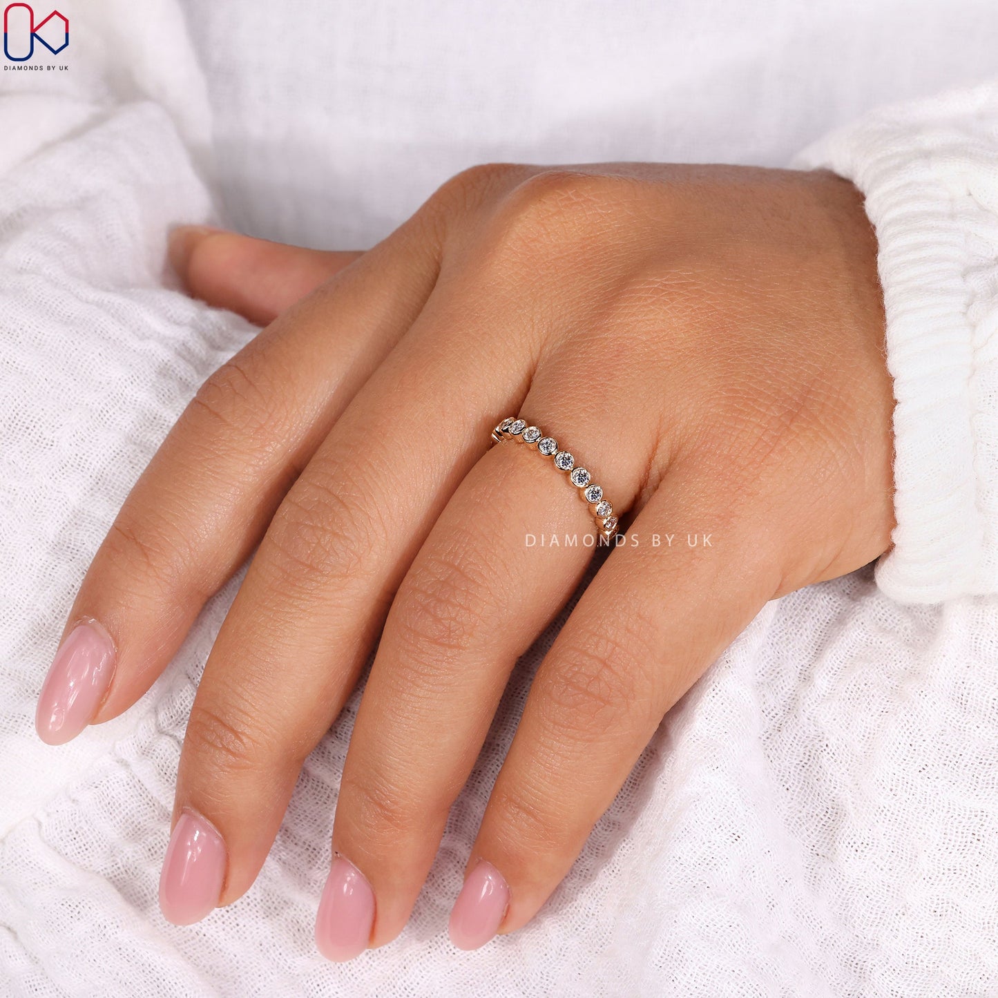 Yellow Gold Wedding Band - Bezel Setting