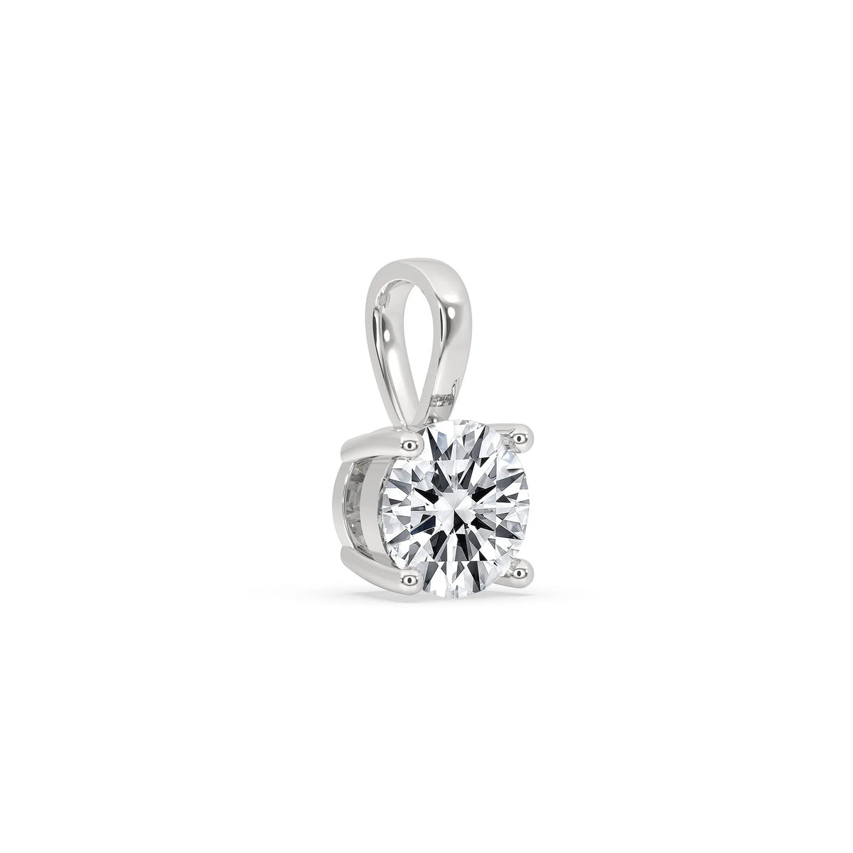 925 Silver Pendant - 6 MM Round Moissanite