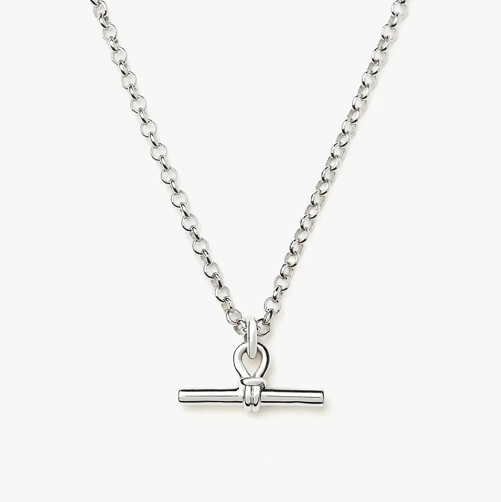 The T-Bar Link | White Gold Plated Chunky Silver Chain Necklace