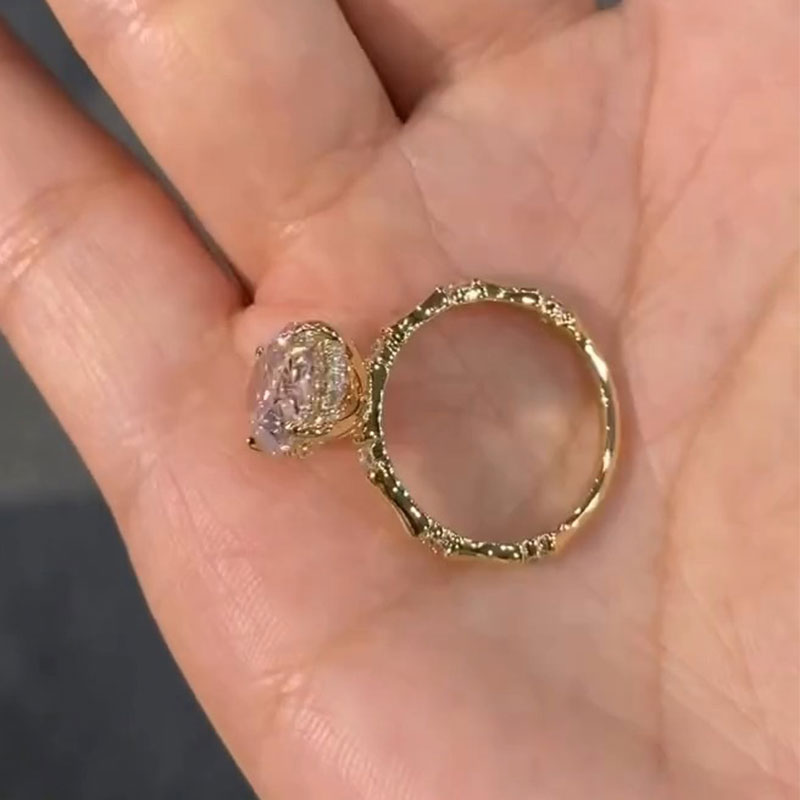 CT Oval Cut Hidden Halo Engagement Ring