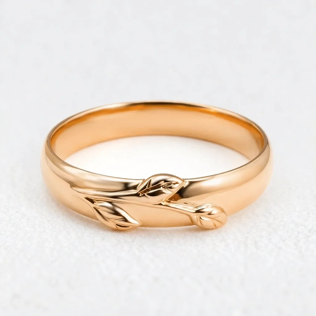 Zinnia’s Meadow | Oval Cut Moss Agate Leafy Gold Couple Ring Set 3pcs