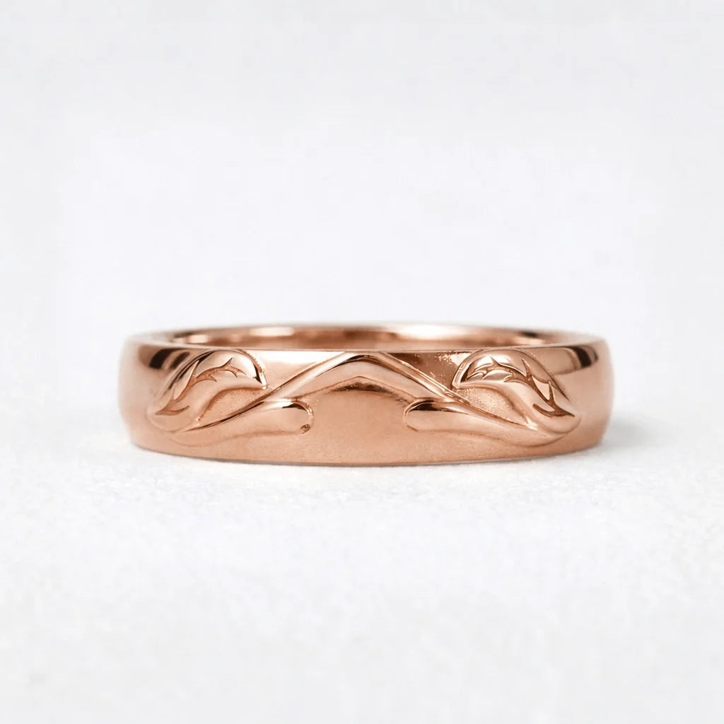 Ivy’s Spark | Diamond Leaf Wedding Band