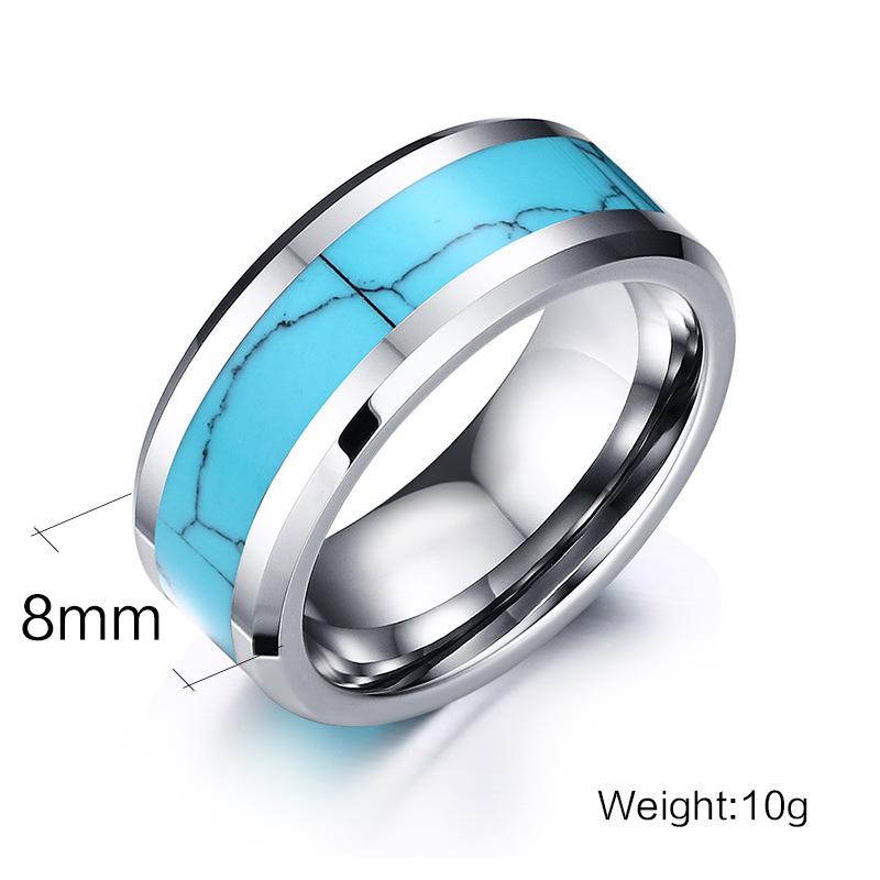 Natural Turquoise Tungsten Ring
