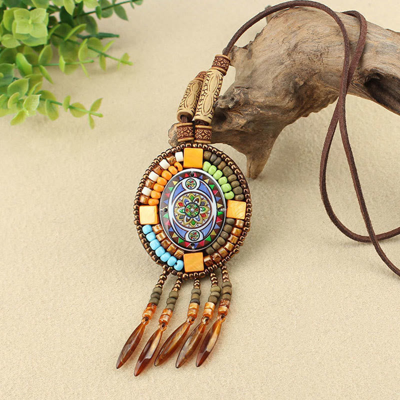 Fortune Jewel Mandala Pattern Beads Creativity Necklace Pendant