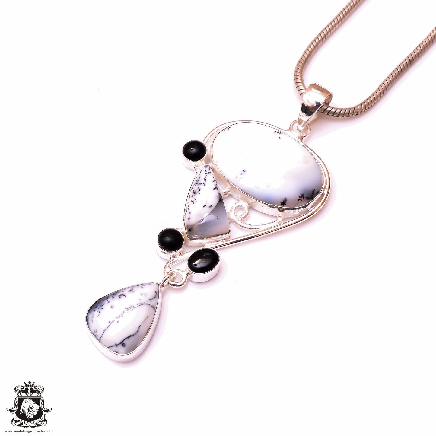 Merlinite Dendritic Opal Pendant & 3MM Italian Chain P10051