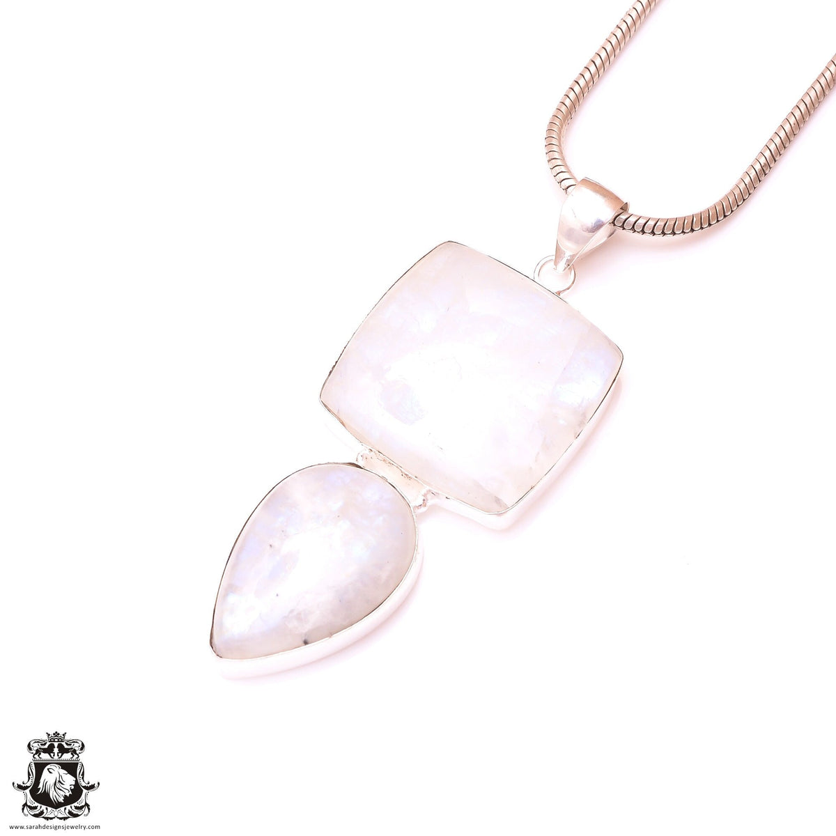 AAA Ceylon Rainbow Moonstone Pendant & 3MM Italian Chain P9765
