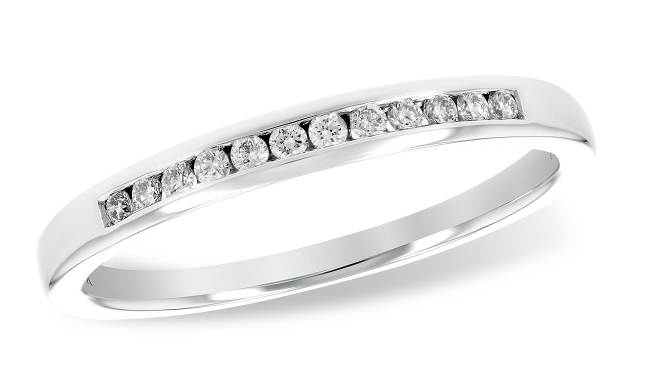 14KW 0.12ctTW Channel-Set Diamond Wedding Band