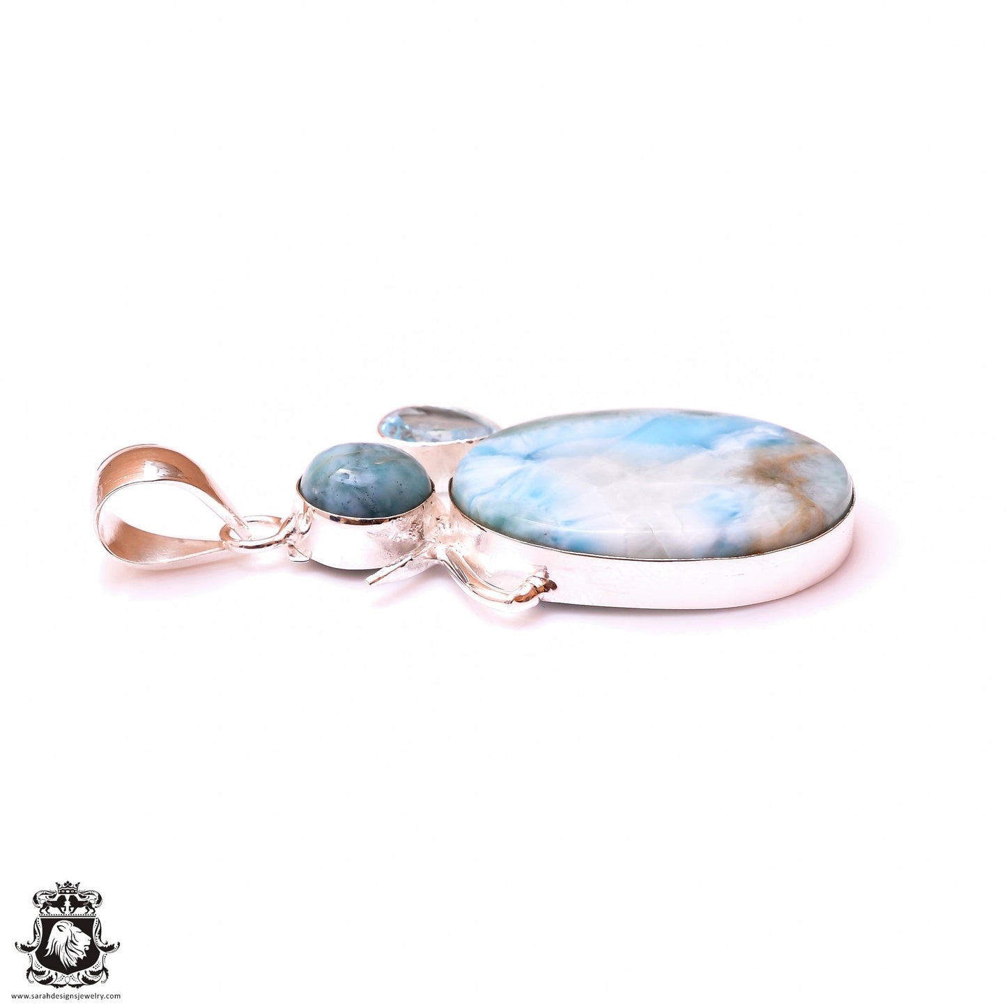 Caribbean Larimar Pendant & 3MM Italian Chain P9933