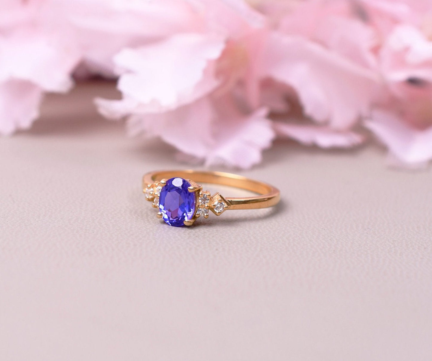 Natural Tanzanite Ring Beautiful Promise Ring Gift for her
