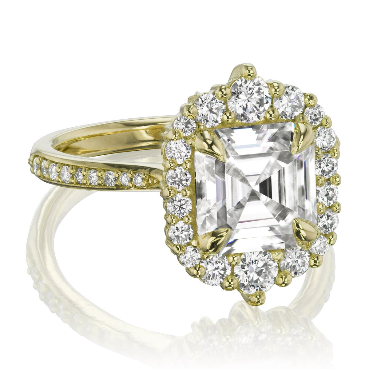 ・ROSALIND・Asscher Moissanite Center, Diamond Halo (2.8ctw+)