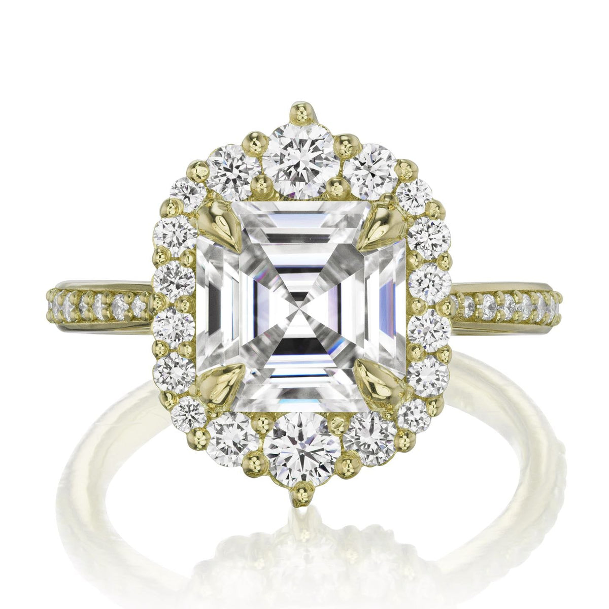 ・ROSALIND・Asscher Moissanite Center, Diamond Halo (2.8ctw+)