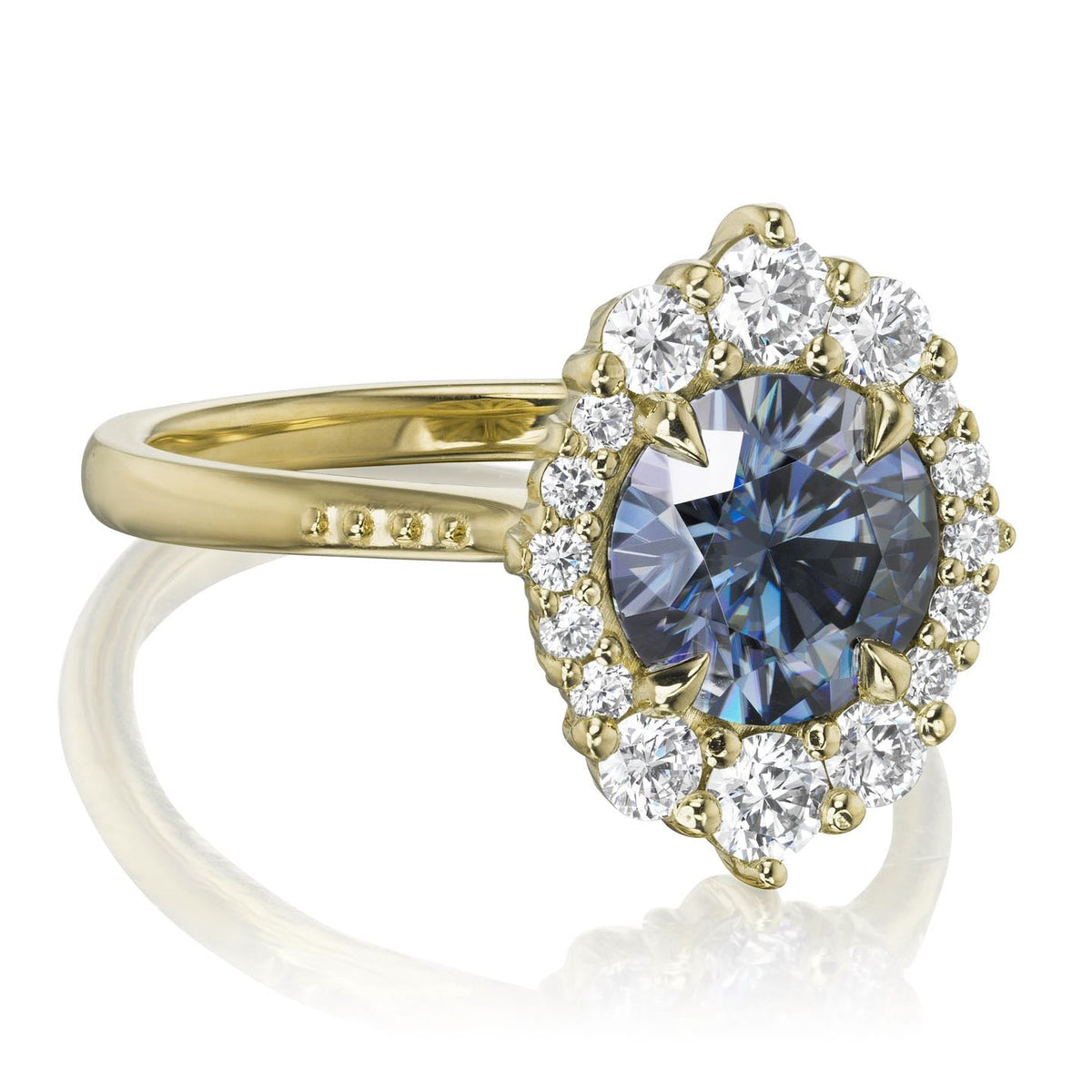 ・EMERSON・Iconic™ Grey Moissanite Center, Diamond Halo (2.55ctw+)