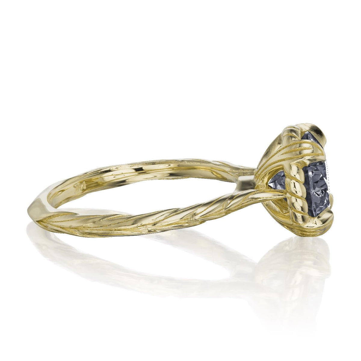 ・SIENNA・ Iconic™ Grey Moissanite, Willow Leaf Band (2ct)