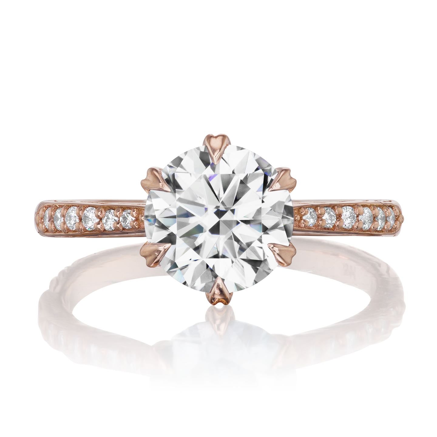 ・CAMILLE・Lab-Grown Diamond Center, Twig Textured Diamond Band (2ct Center)
