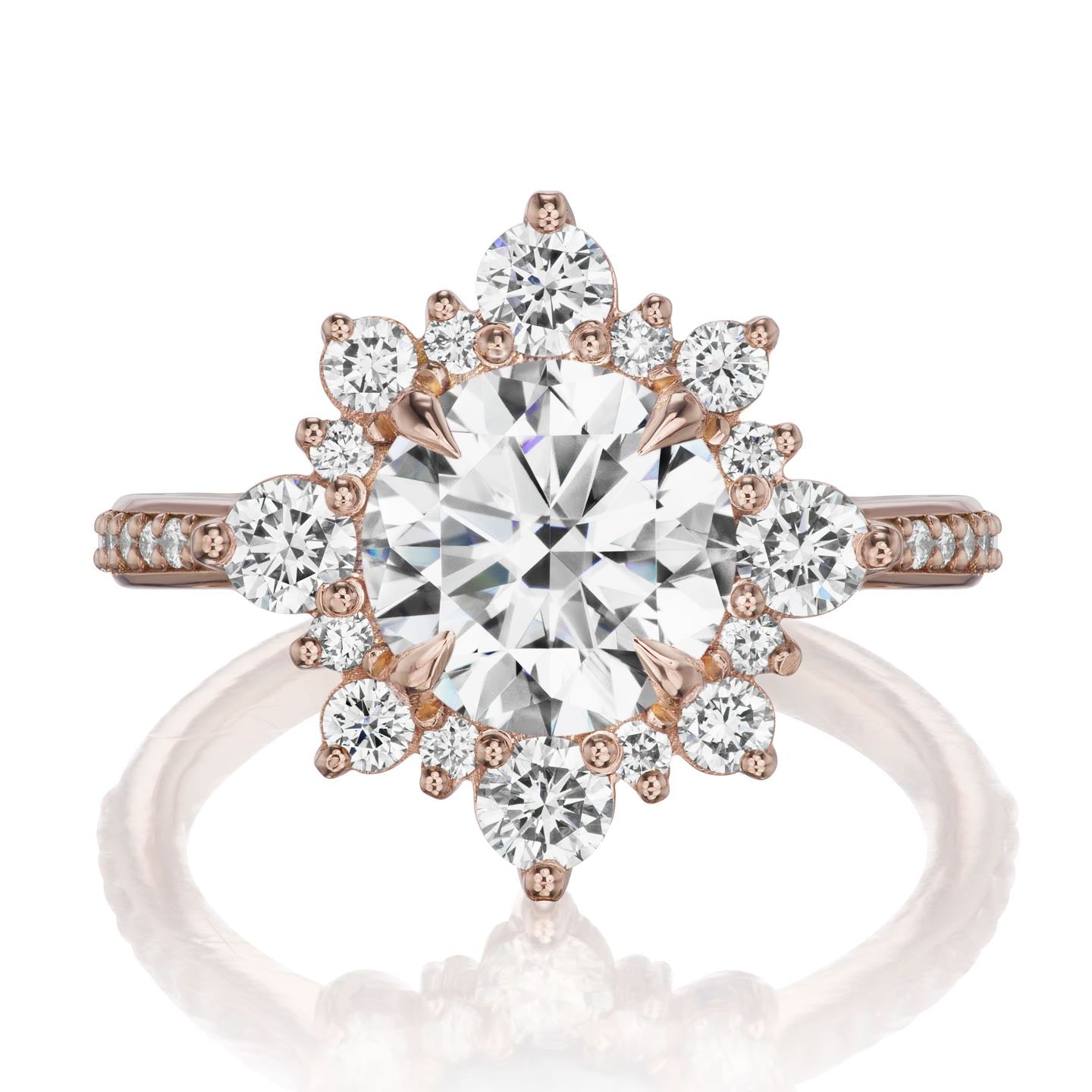 ・REYNA・Moissanite Center, Diamond Halo (2.52ctw+)