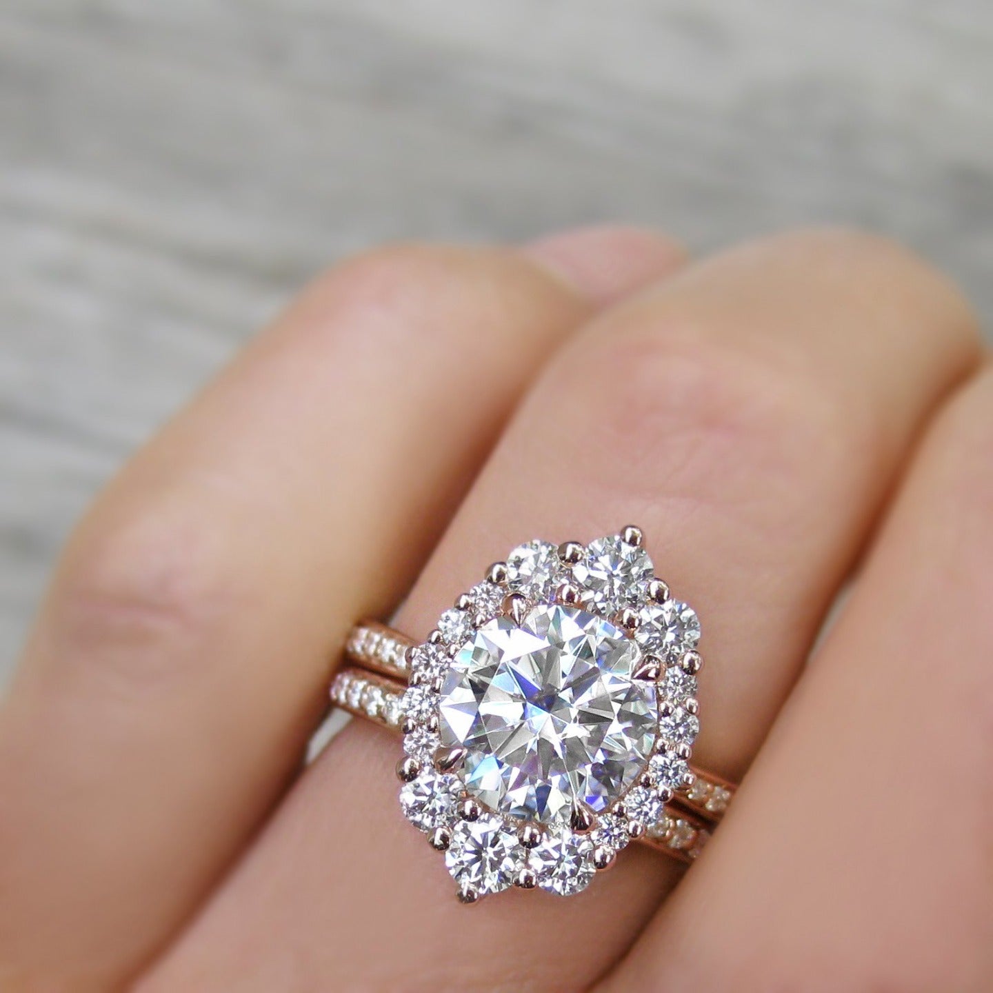 ・EMERSON・Moissanite Center, Diamond Halo (2.55ctw+)