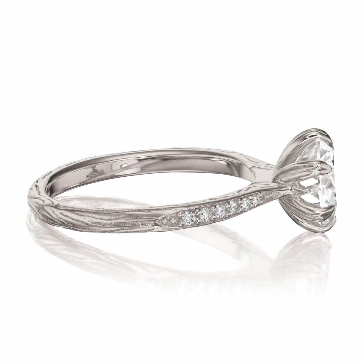 ・CAMILLE・Lab-Grown Diamond Center, Twig Textured Diamond Band (2ct Center)
