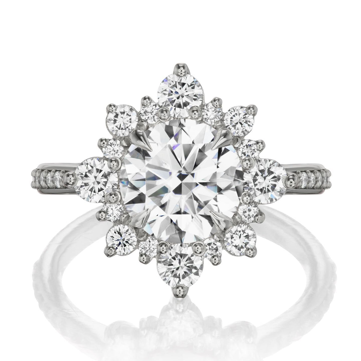 ・REYNA・Moissanite Center, Diamond Halo (2.52ctw+)