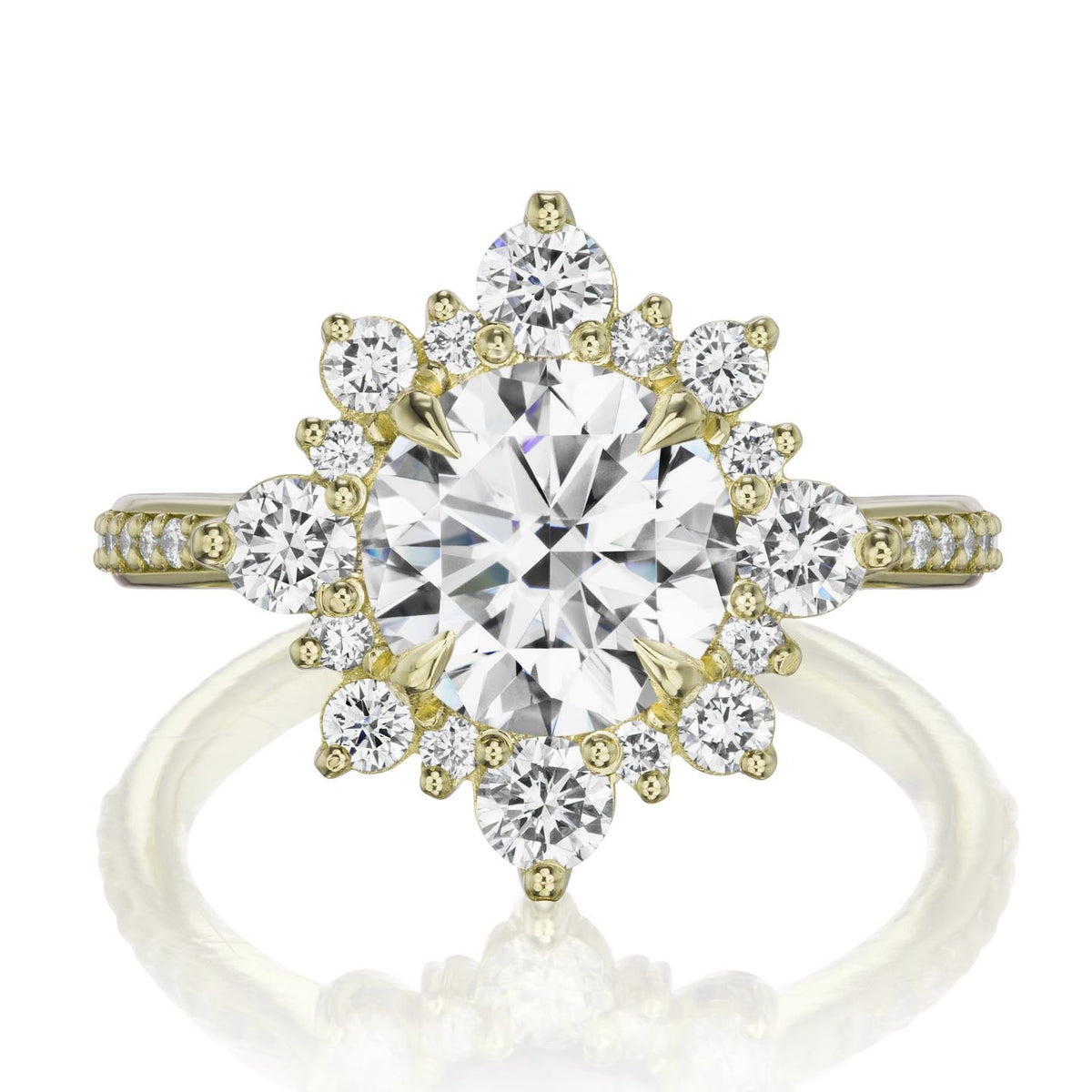 ・REYNA・Moissanite Center, Diamond Halo (2.52ctw+)
