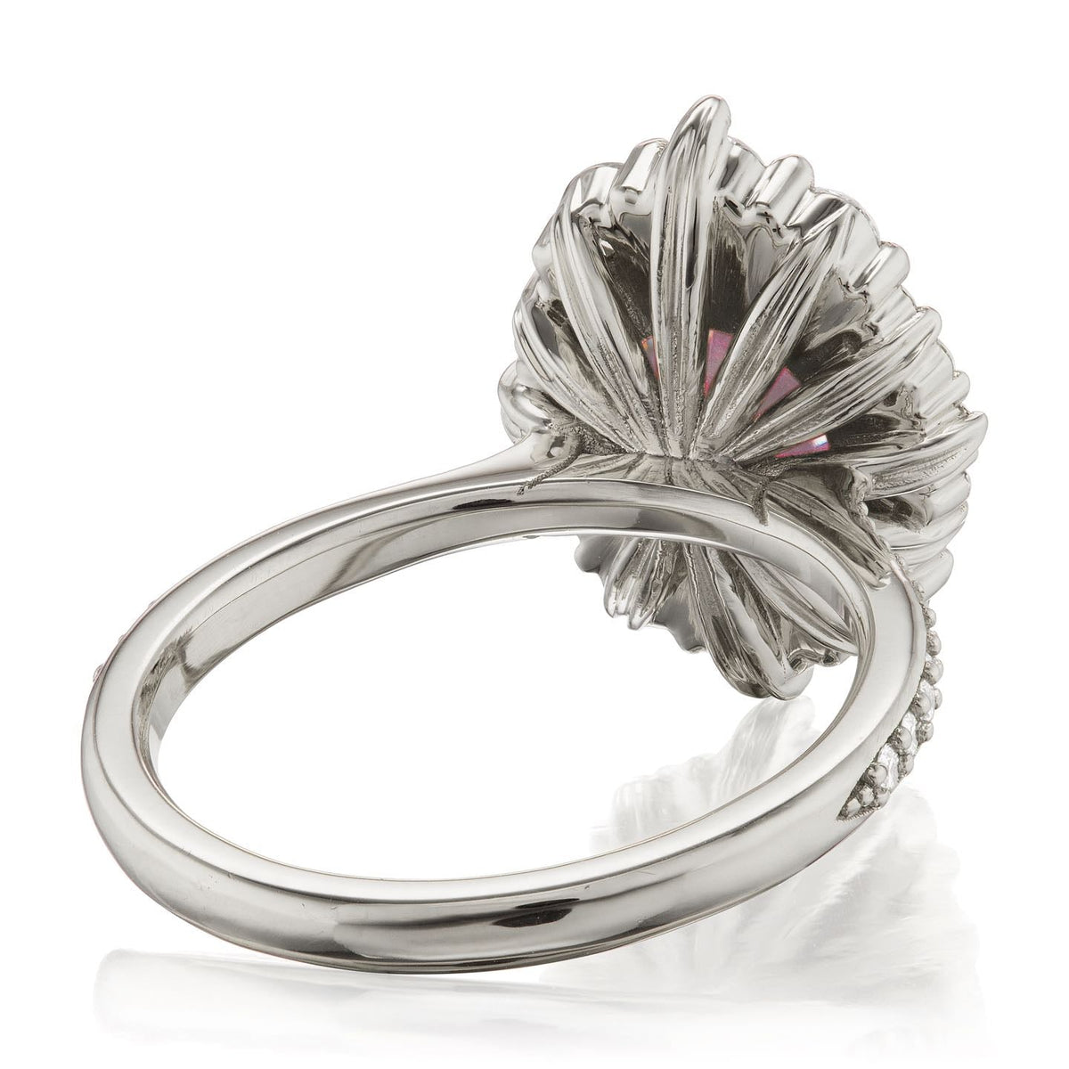 ・EMERSON・Peach Sapphire Center, Diamond Halo (3.25ctw+)