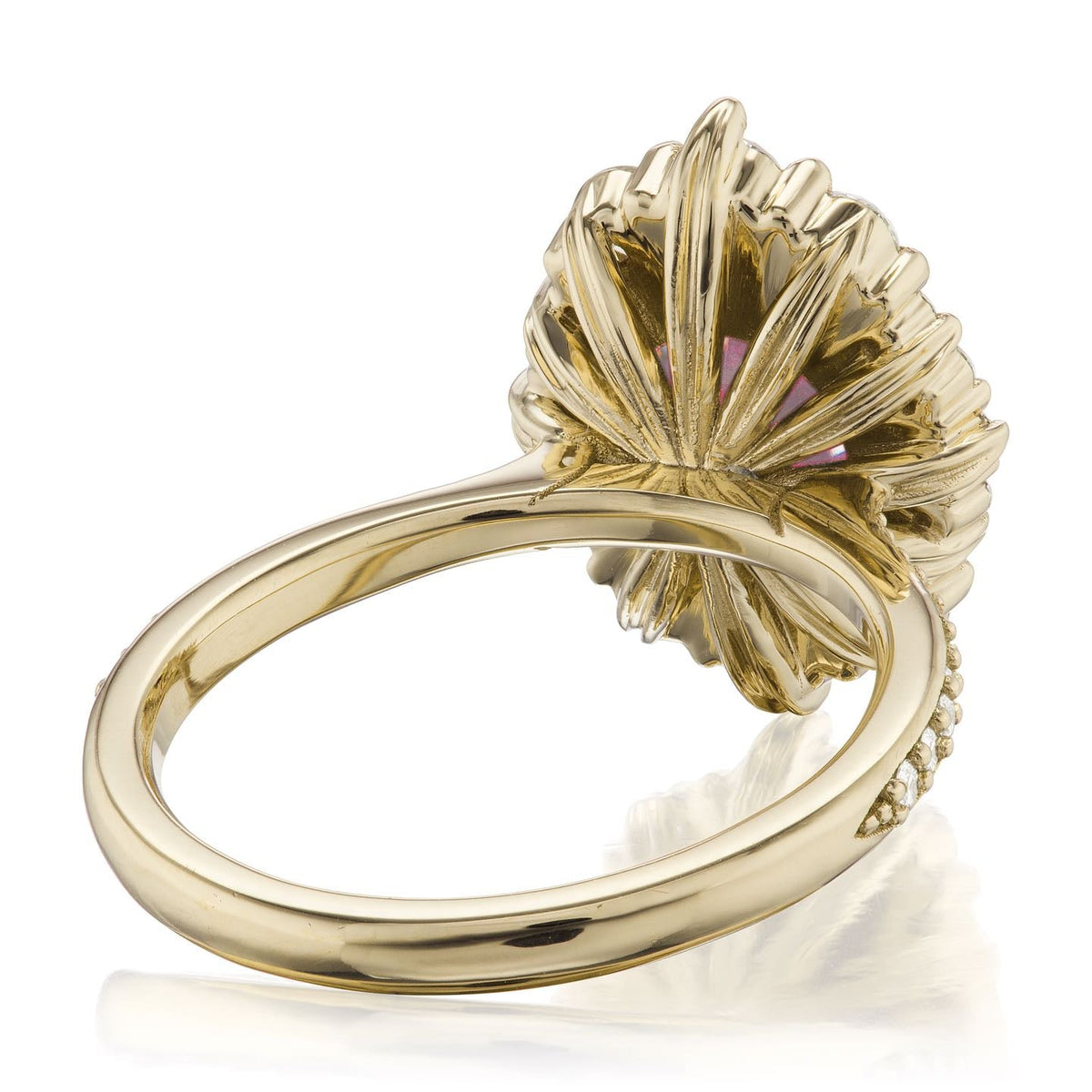 ・EMERSON・Peach Sapphire Center, Diamond Halo (3.36ctw)