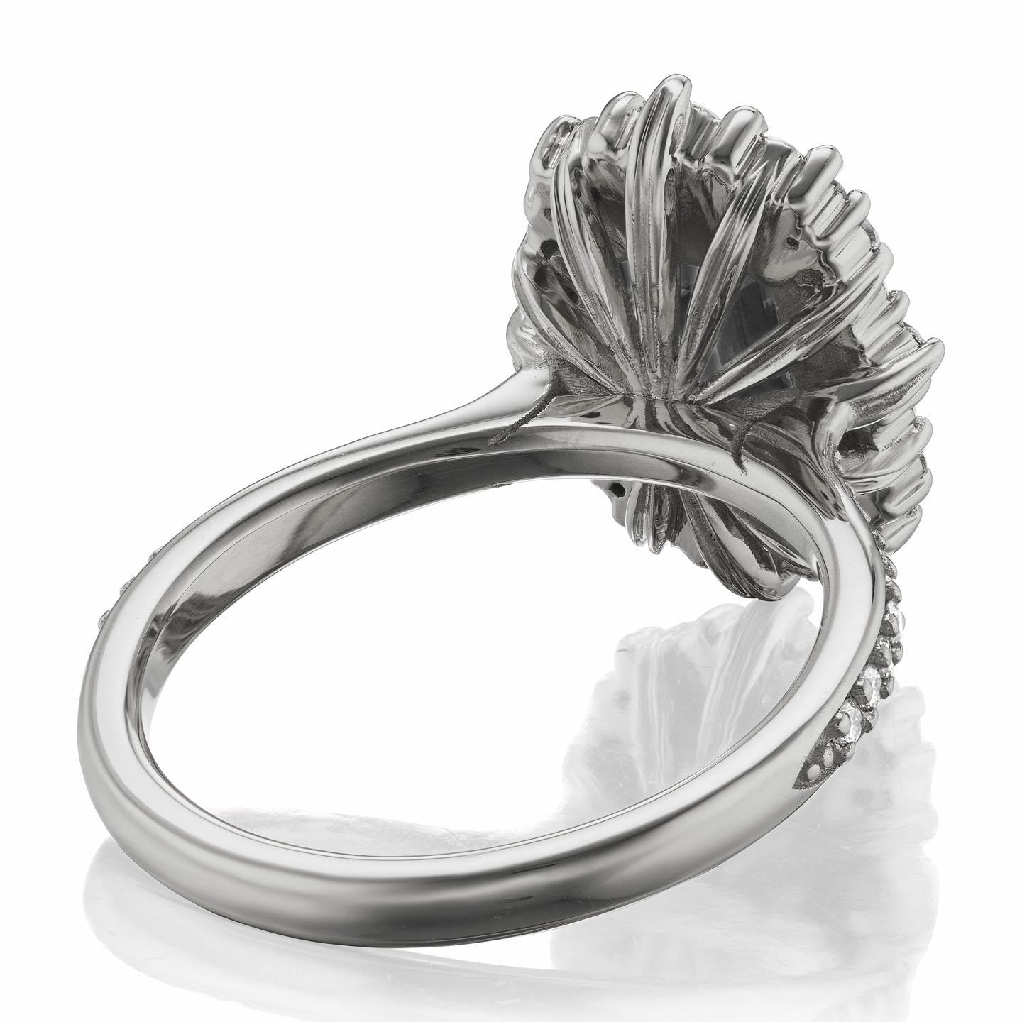・ADELINE・Radiant Iconic™ Grey Moissanite Center, Diamond Halo (2.21ctw+)
